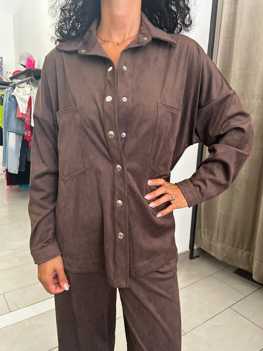 Camicia scamosciata effetto velluto
